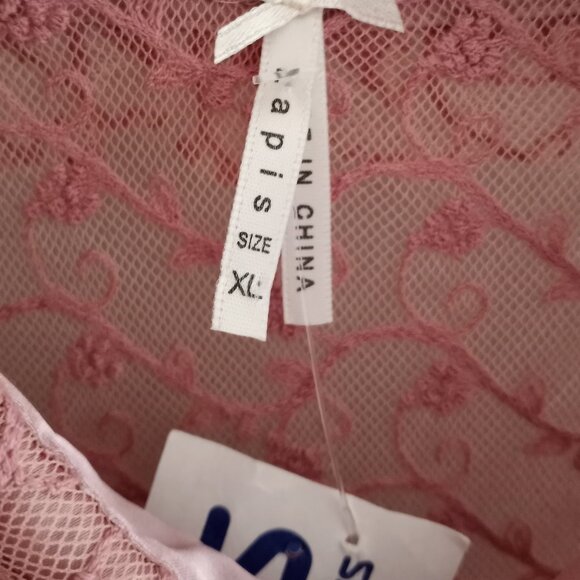 'LAPIS' Dusky Pink Cap Sleeve Lace Blouse Size XL NWT - Picture 8 of 15